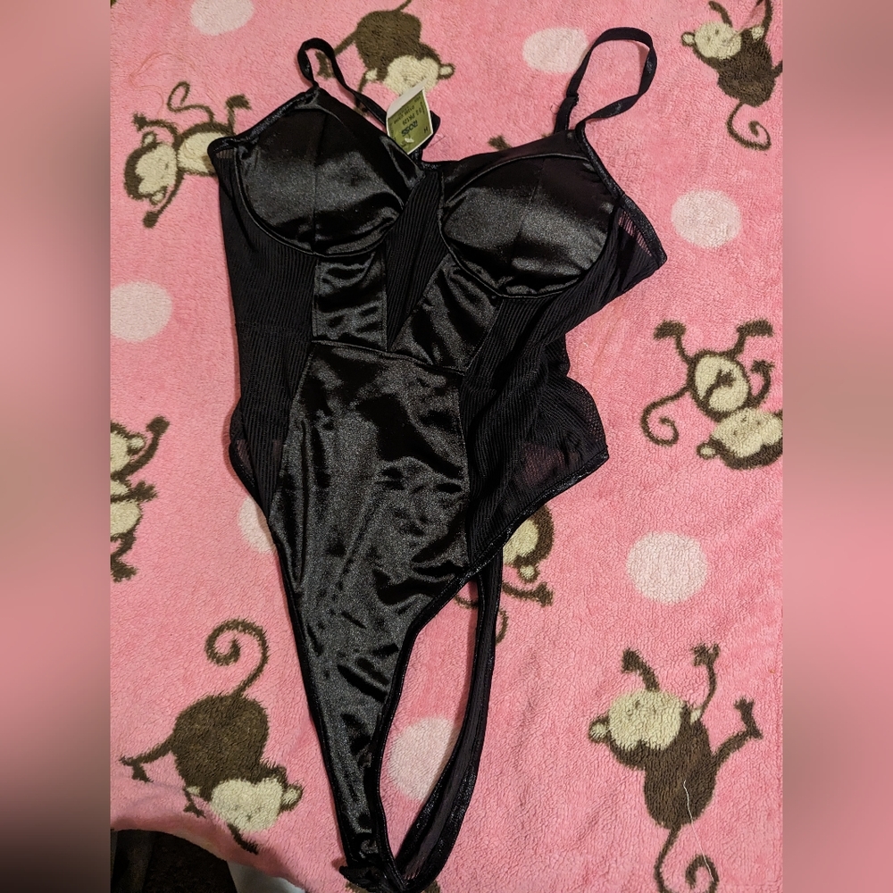 Black lingerie bodysuit